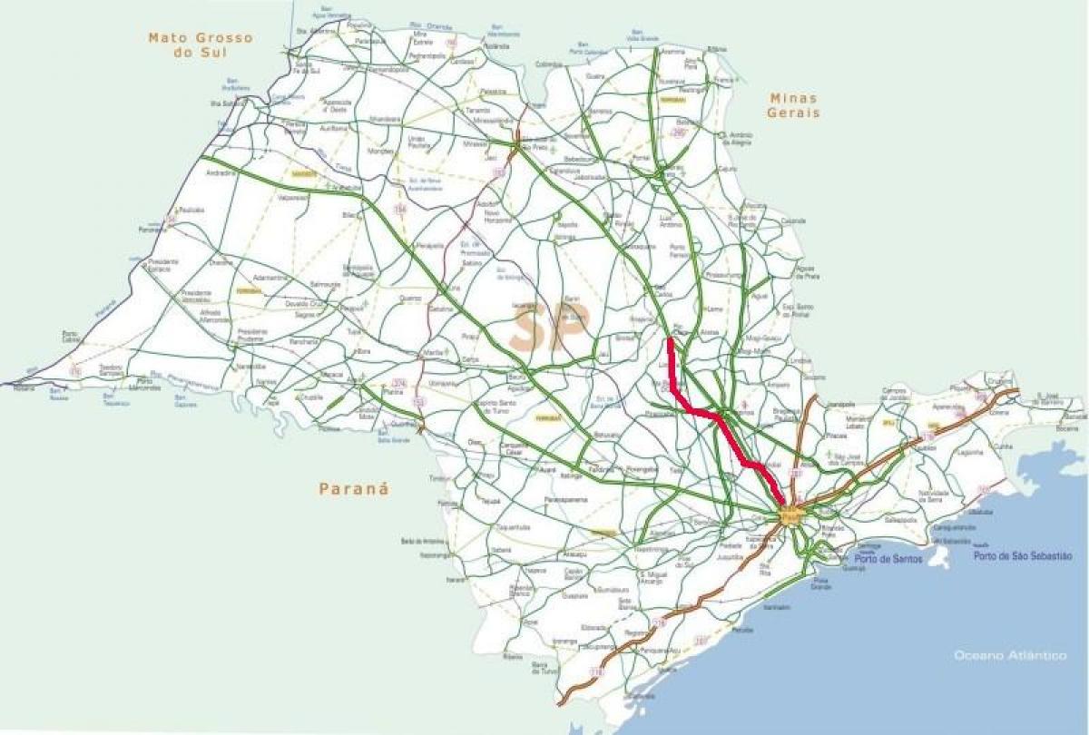 Карта на Bandeirantes автопат - СП 348