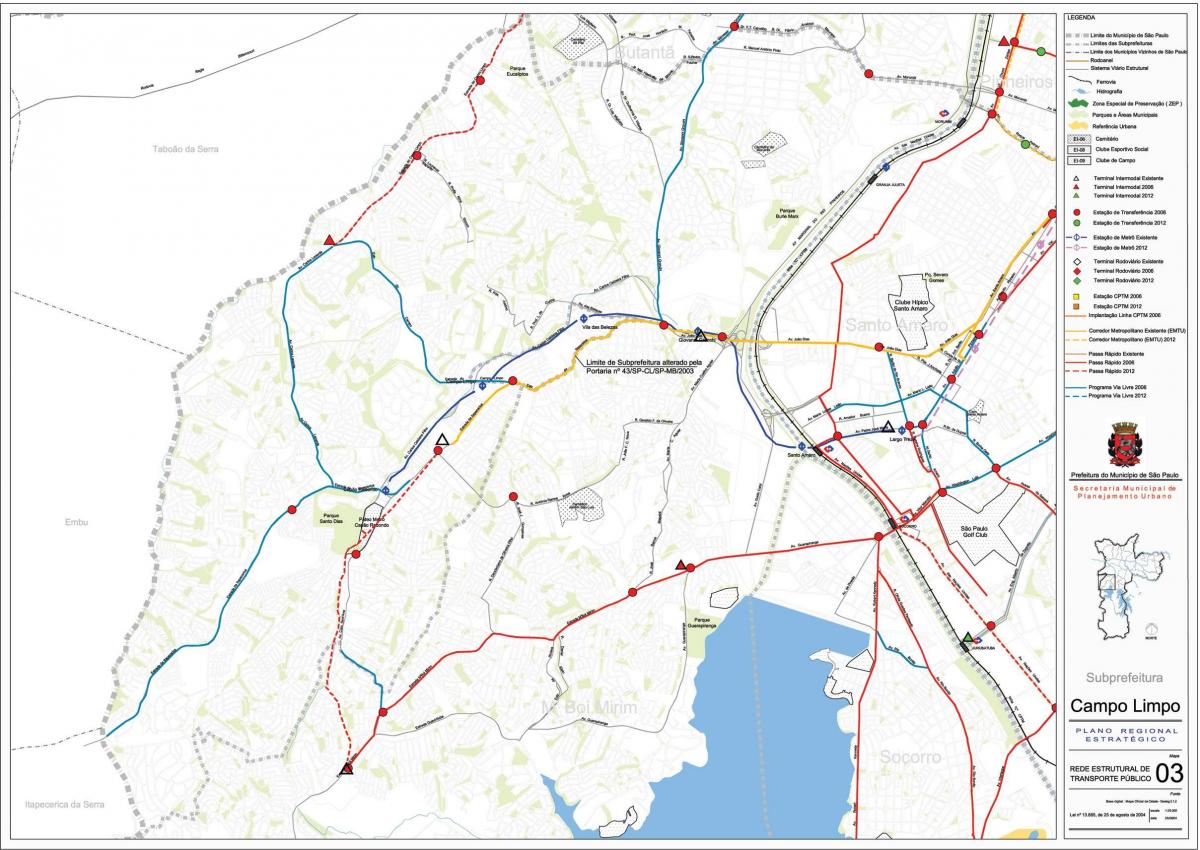 Карта на Campo Limpo São Паоло - Јавни превезува