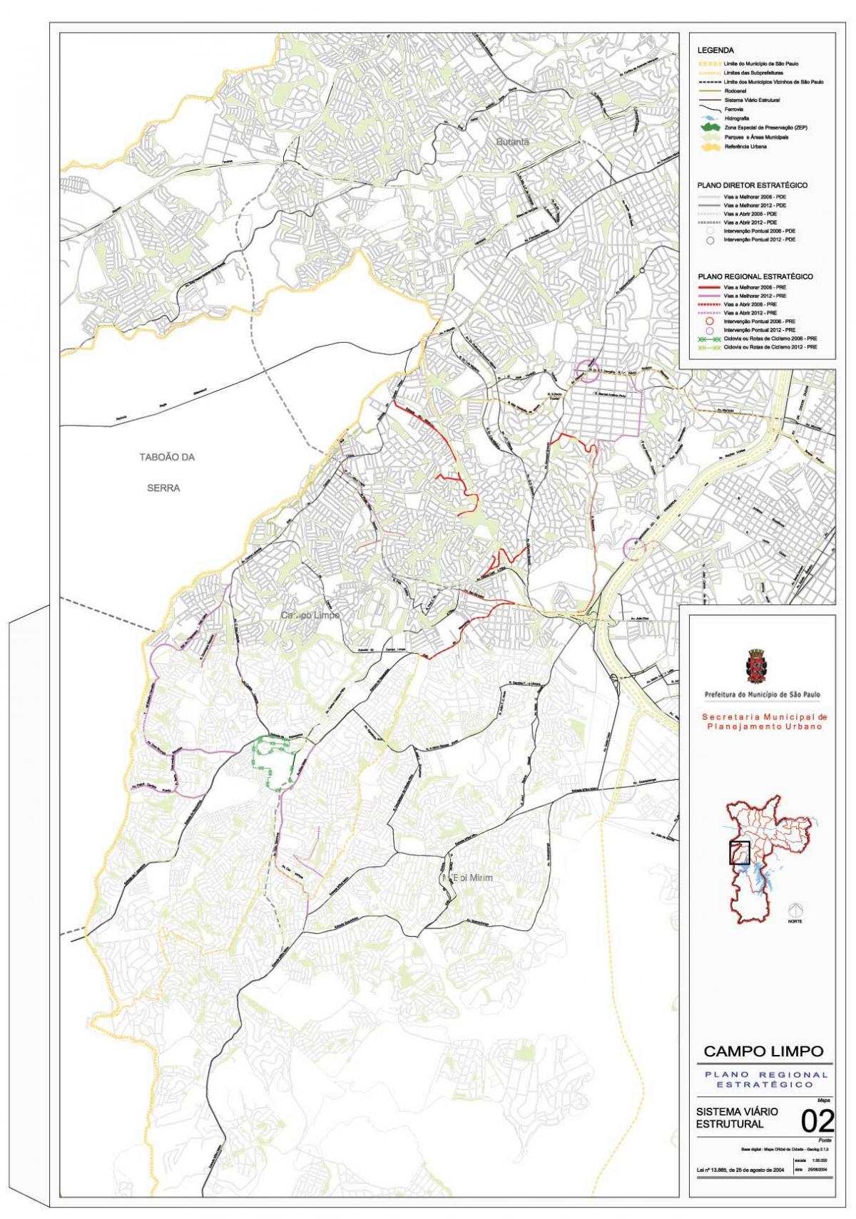 Карта на Campo Limpo São Паоло - Патишта