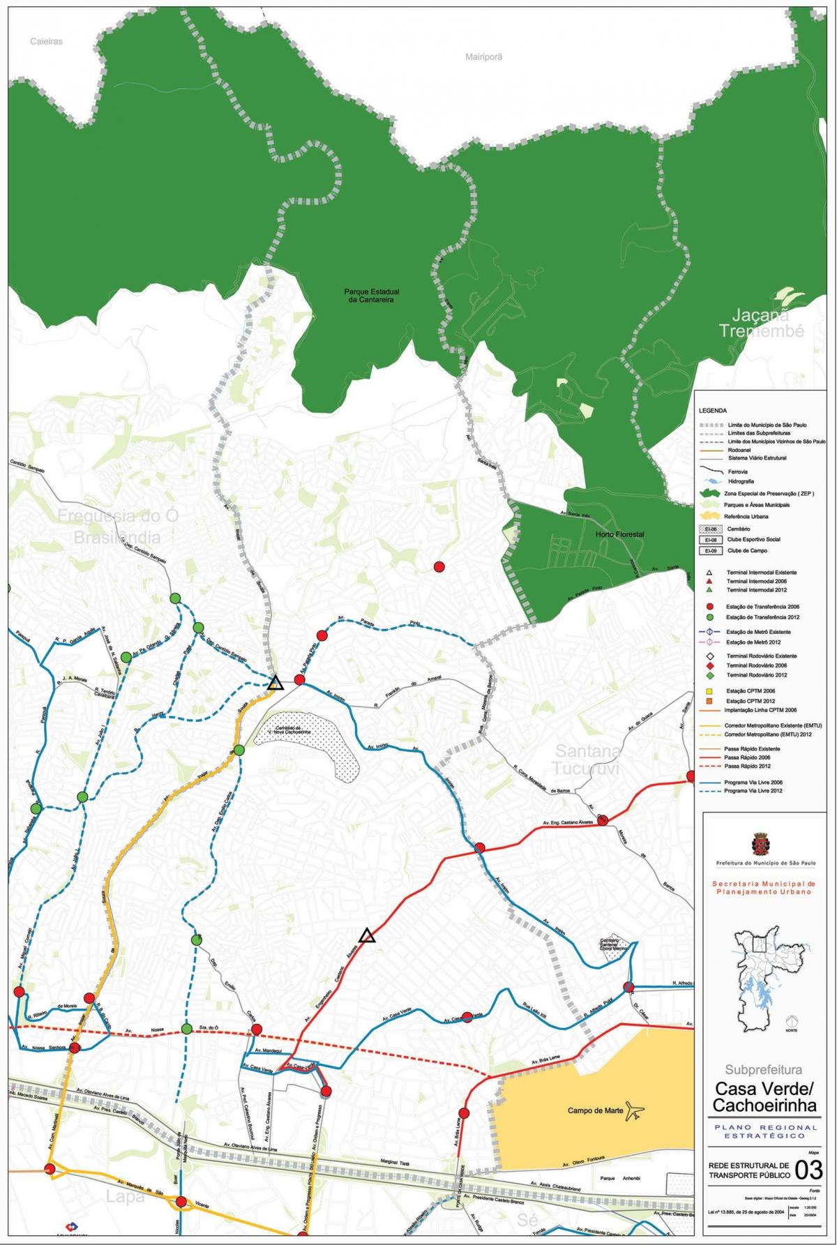 Карта на Каса Верде São Паоло - Јавни превезува