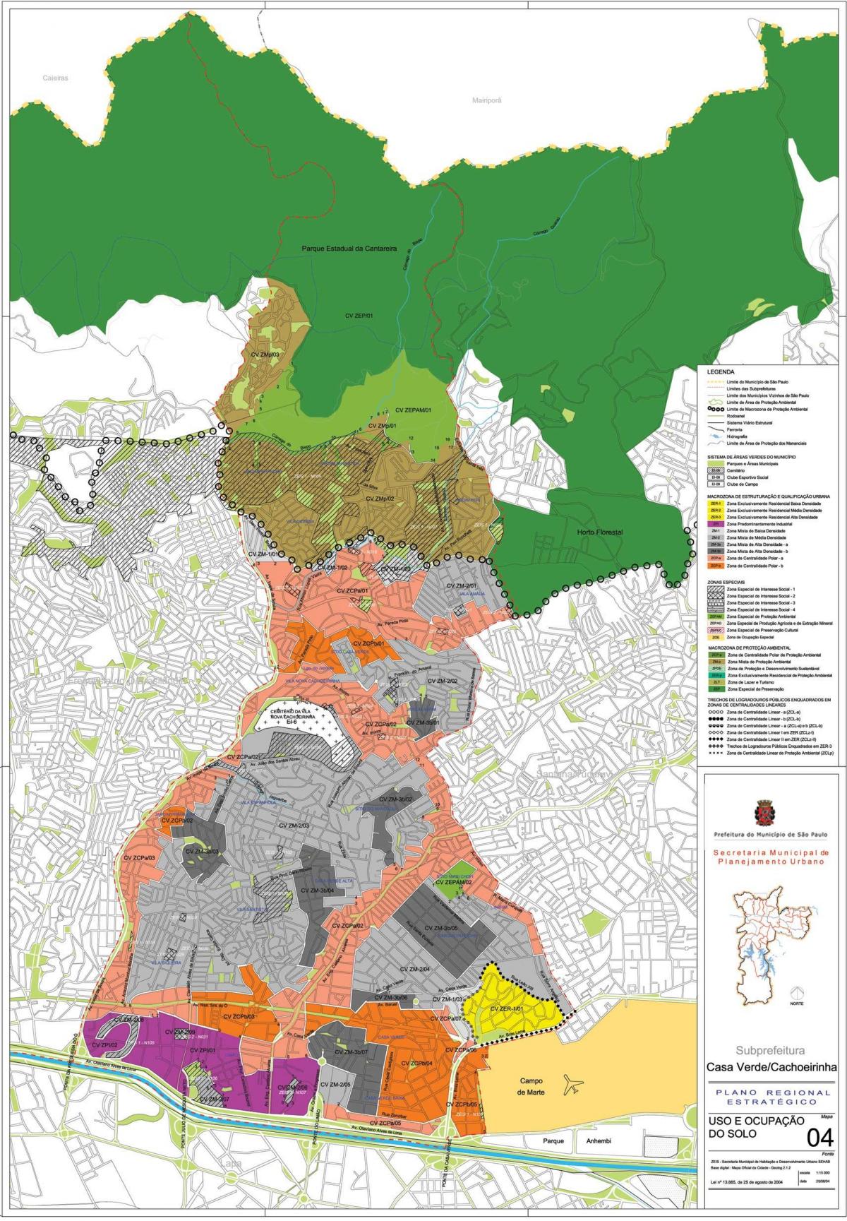 Карта на Каса Верде São Паоло - Окупацијата на почвата