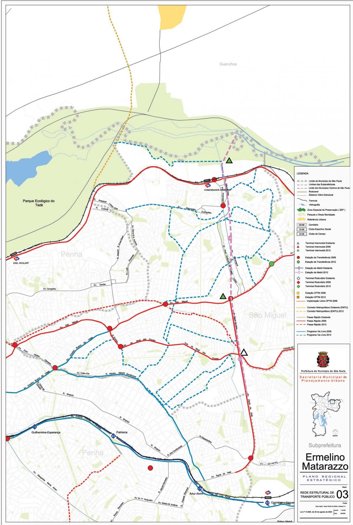 Карта на Ermelino Matarazzo São Паоло - Јавни превезува