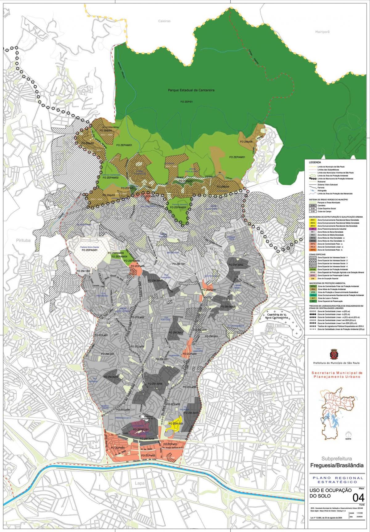 Карта на Freguesia не - São Паоло - Окупацијата на почвата