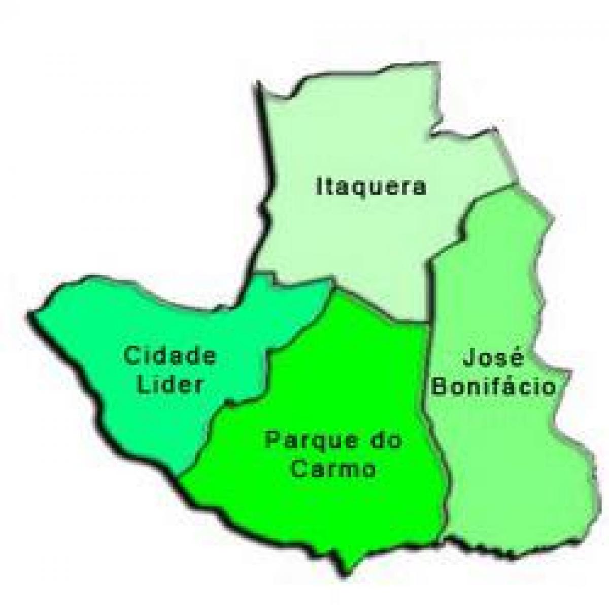 Карта на Itaquera под-префектурата