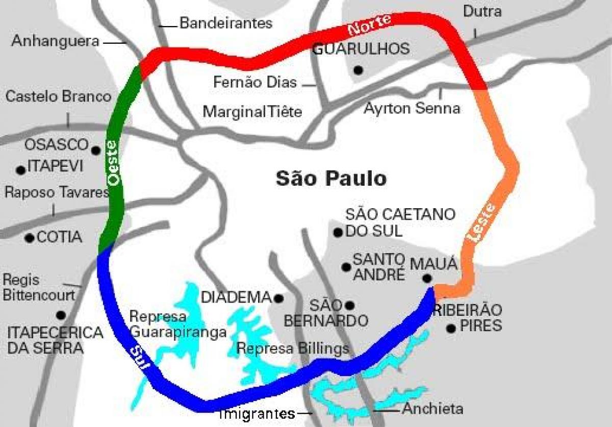 Карта на Mário Covas автопат - СП 21