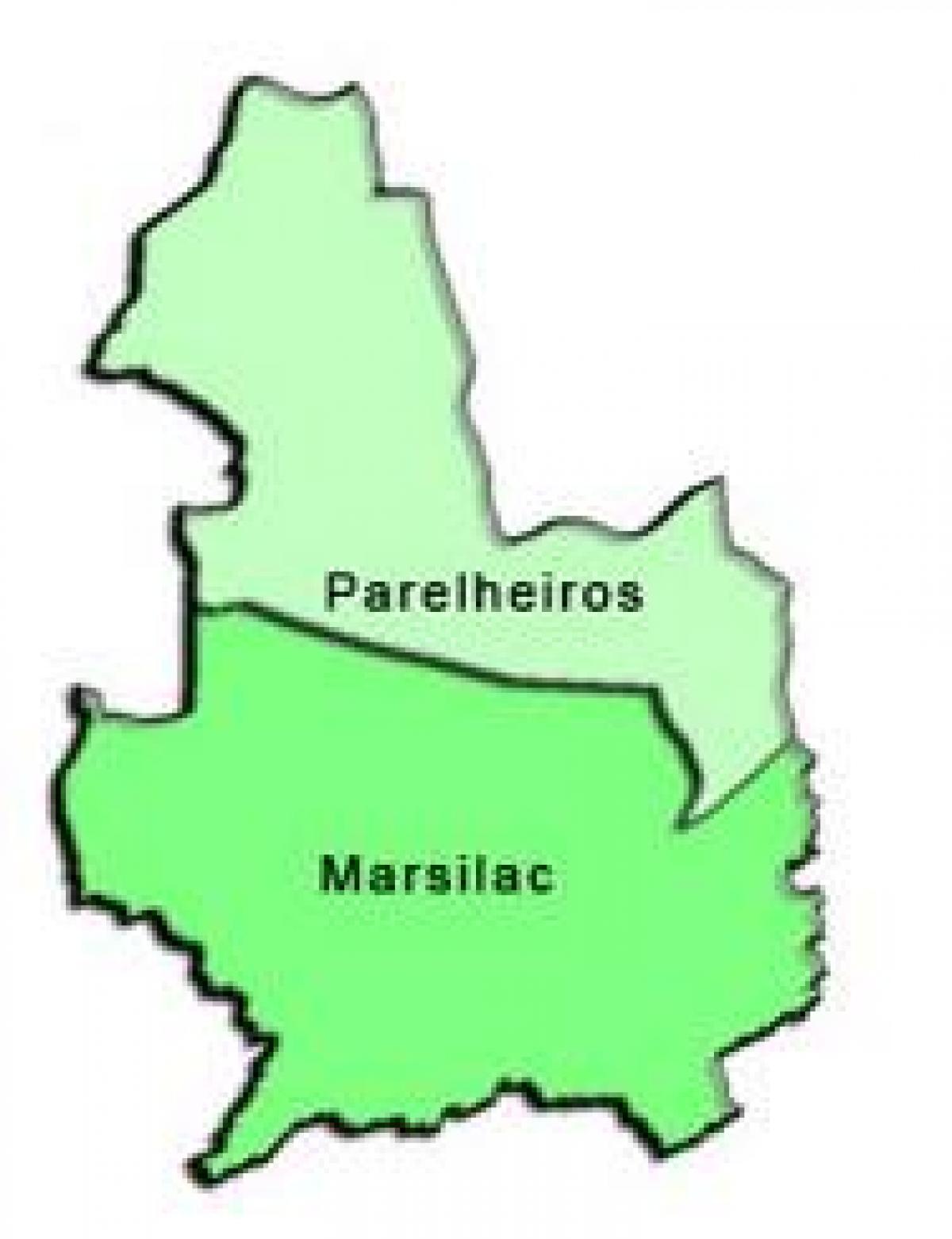 Карта на Parelheiros под-префектурата