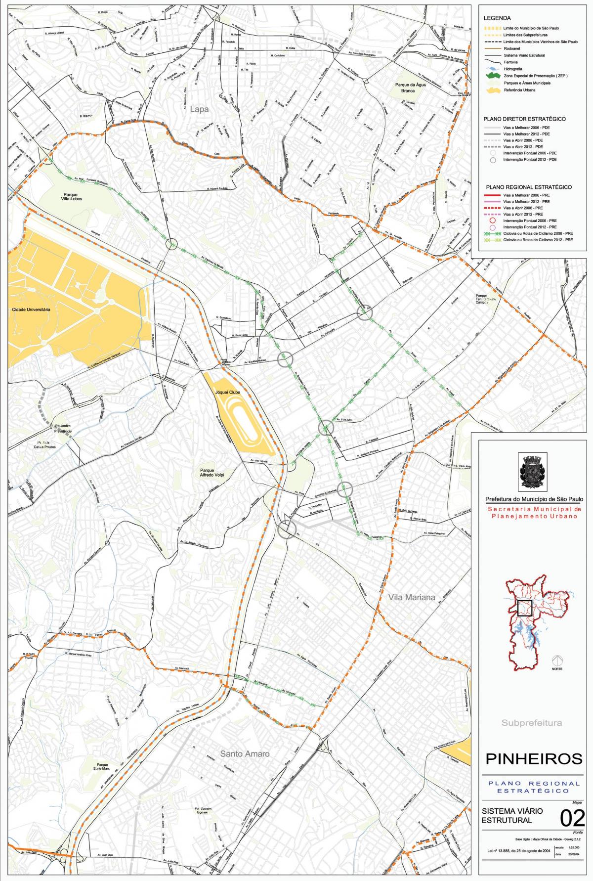 Карта на Pinheiros São Паоло - Патишта