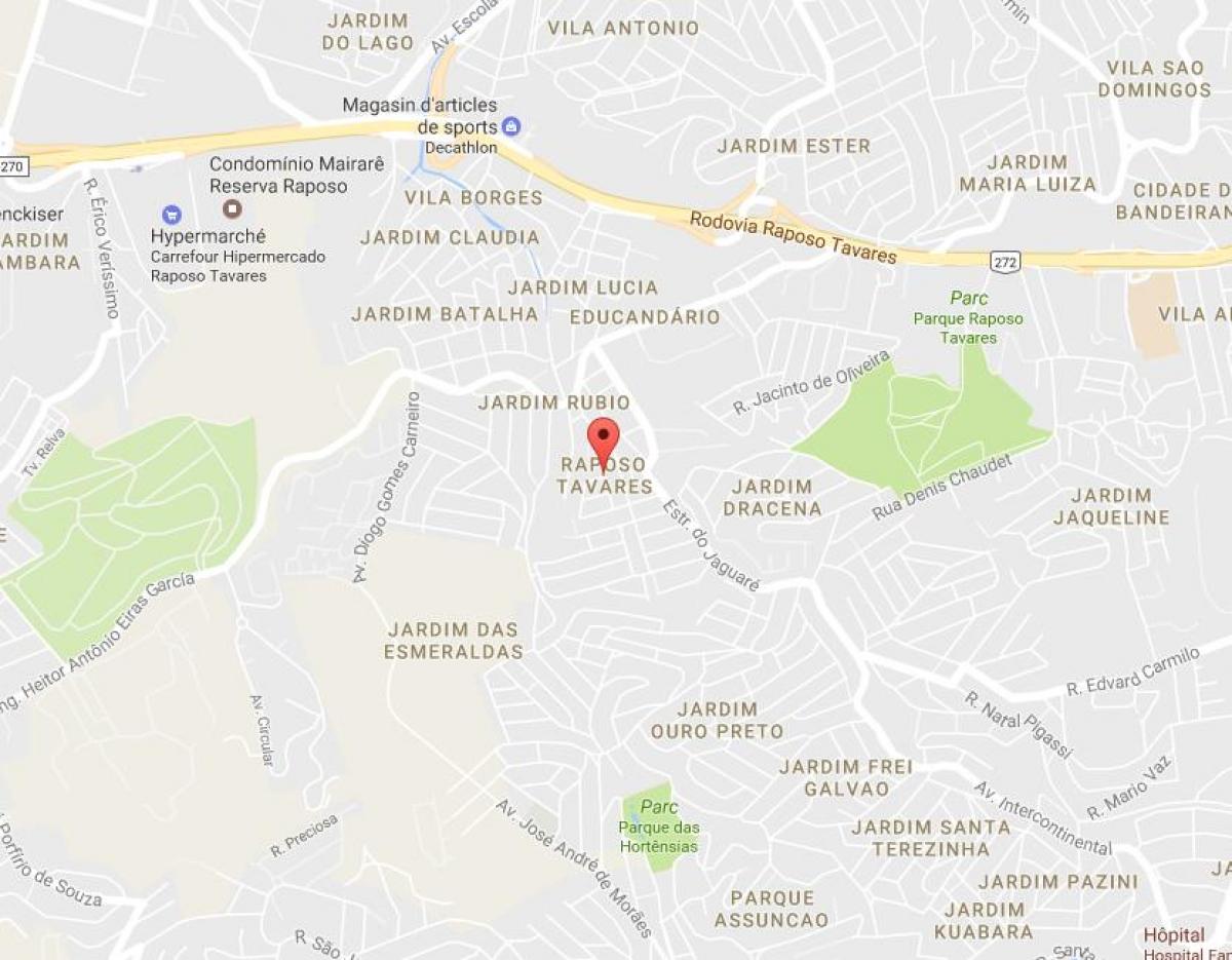 Карта на Raposo Tavares São Паоло