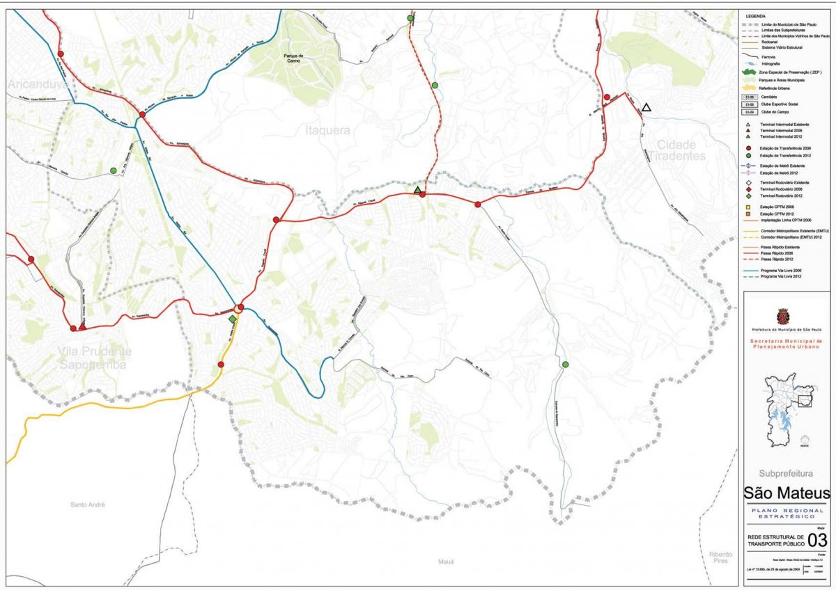 Карта на São Mateus São Паоло - Јавни превезува