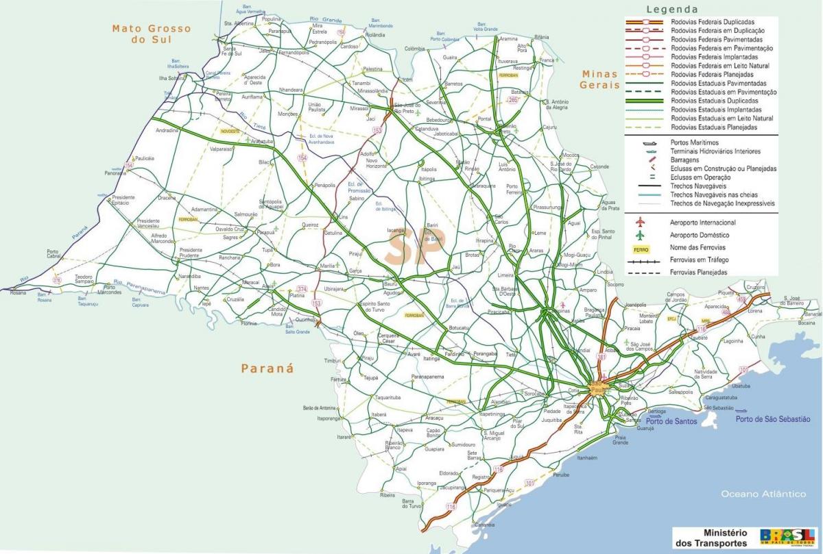 Карта на São Паоло автопати