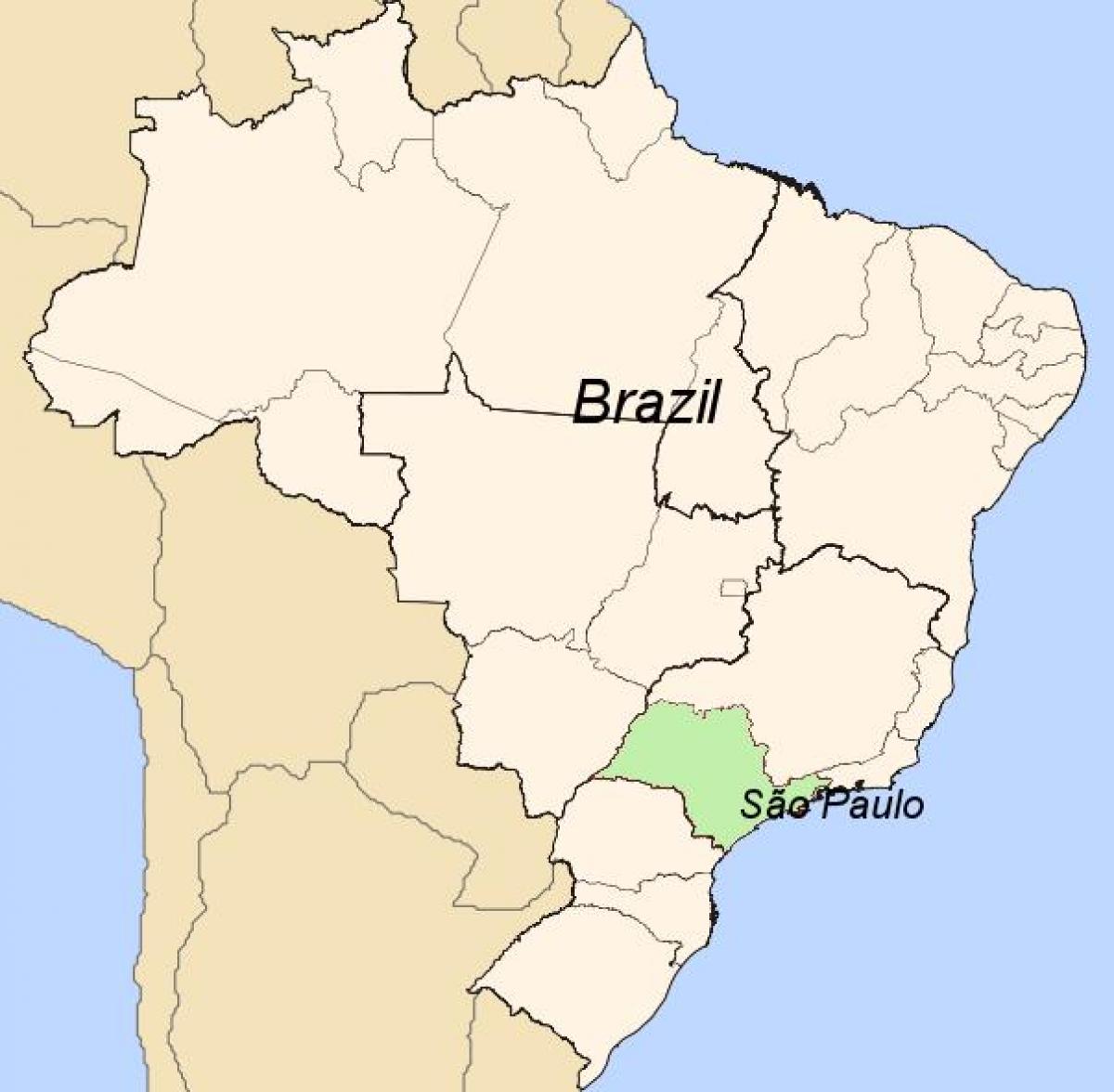 Карта на São Паоло во Бразил