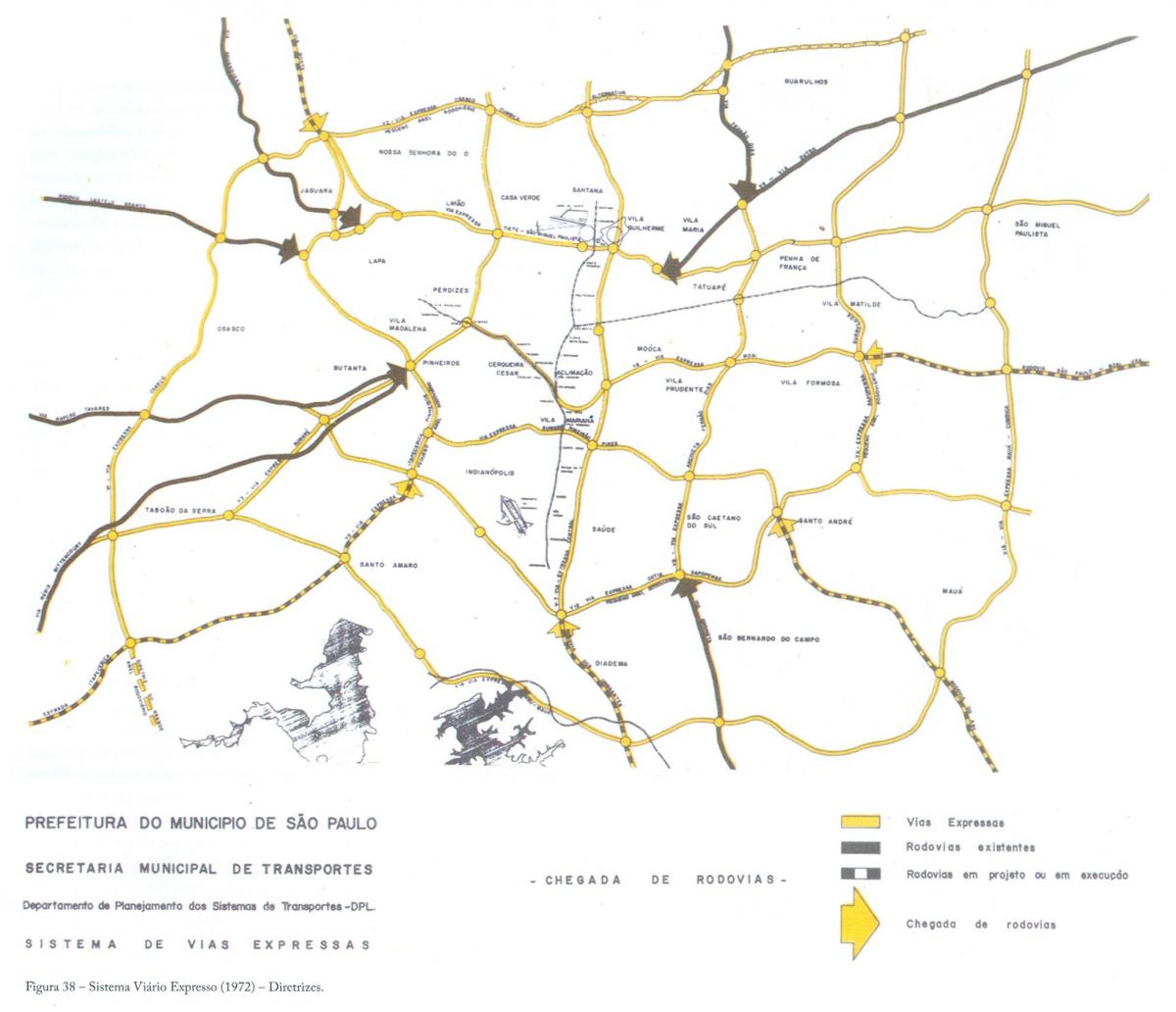Карта на São Паоло изразат ленти