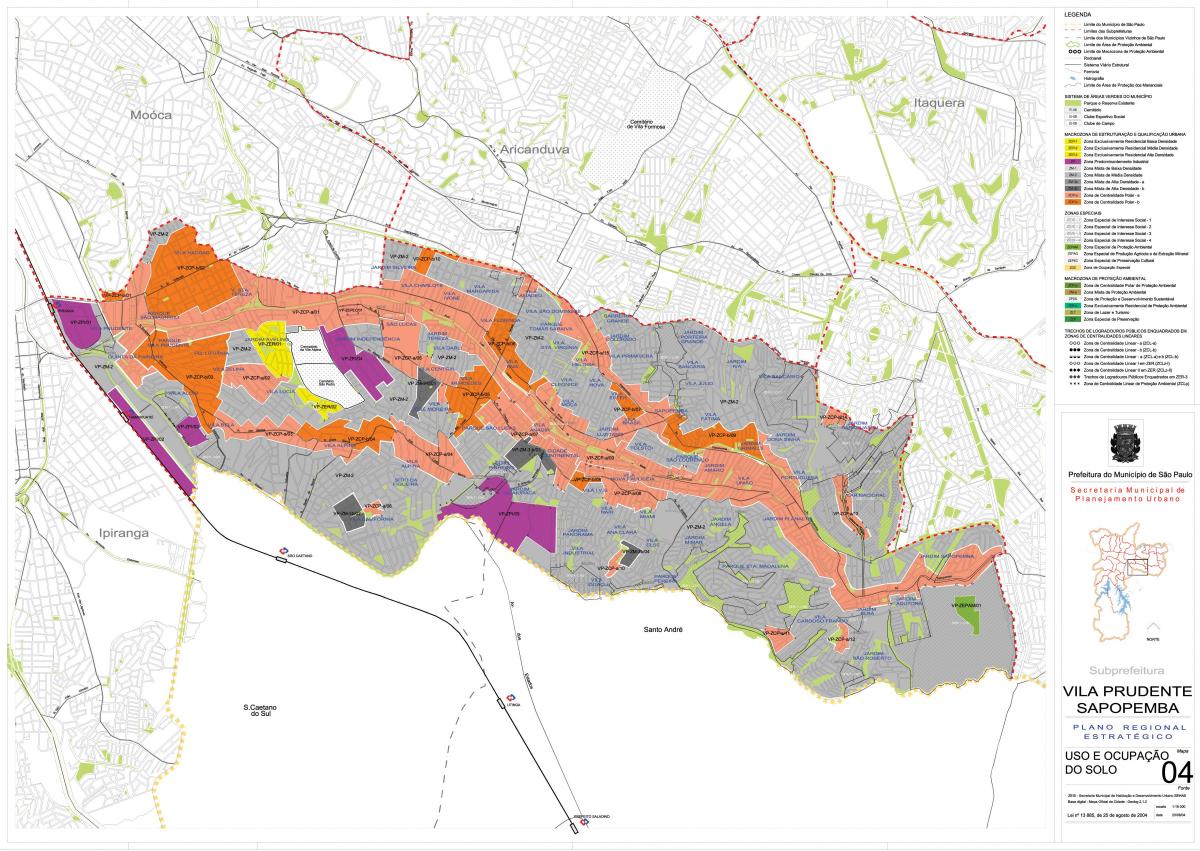 Мапа на Вила Prudente São Паоло - Окупацијата на почвата