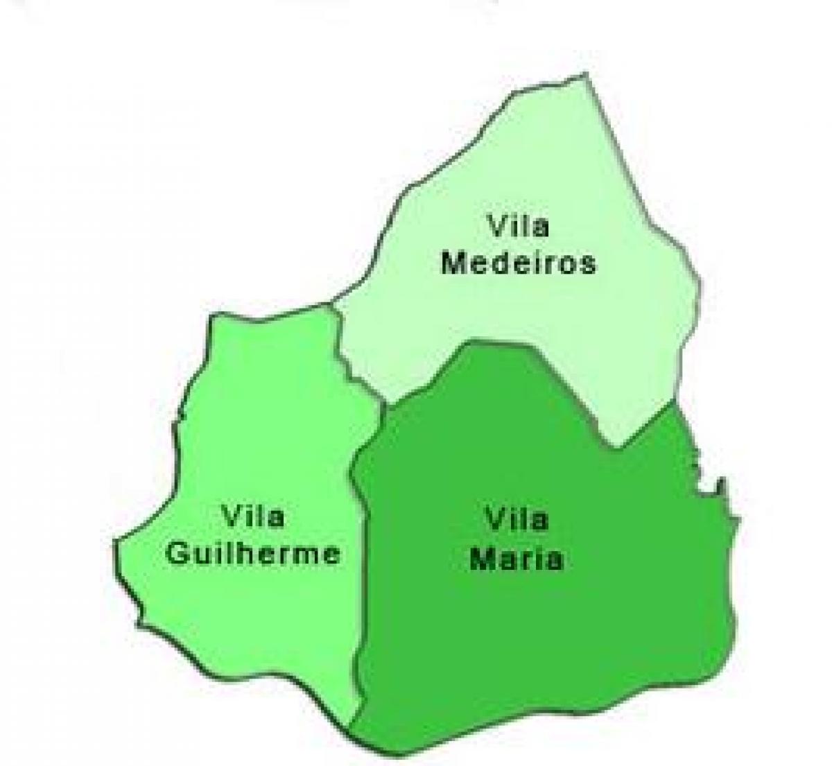 Мапа на Вила Марија под-префектурата