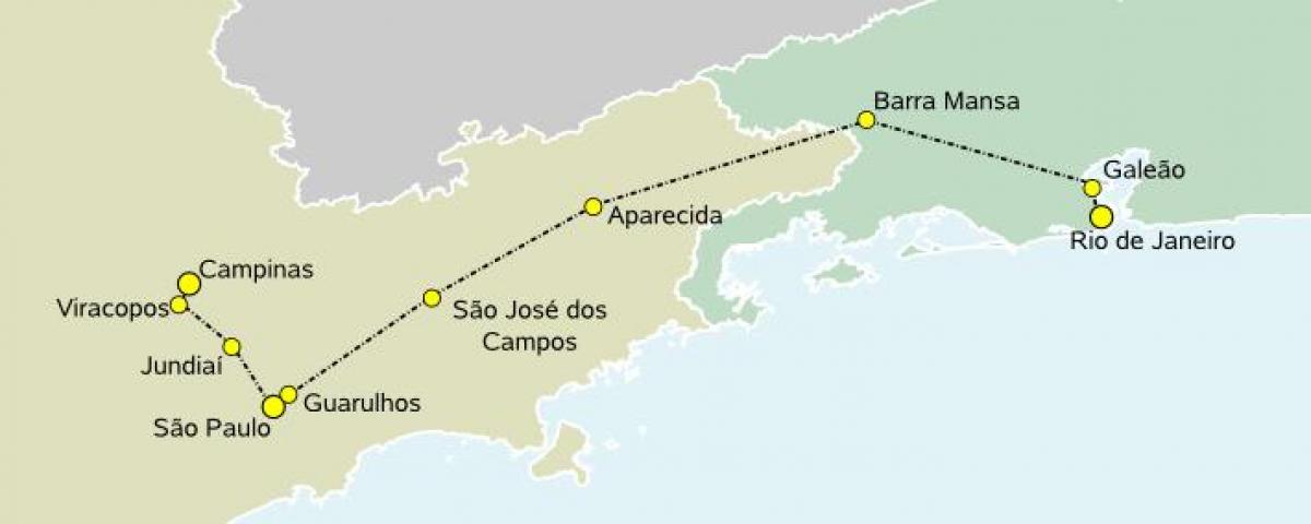 Мапа на голема брзина воз São Паоло