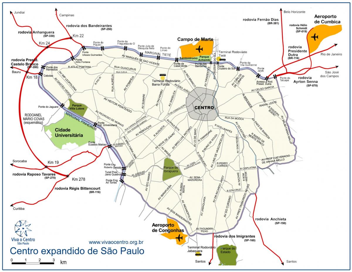 Мапа на голема центар São Паоло