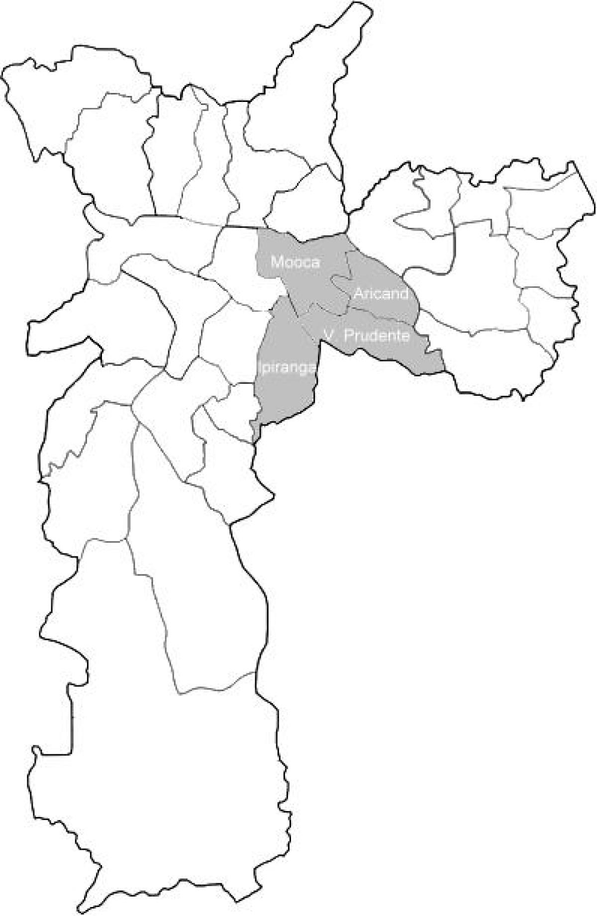 Карта на зона Sudeste São Паоло