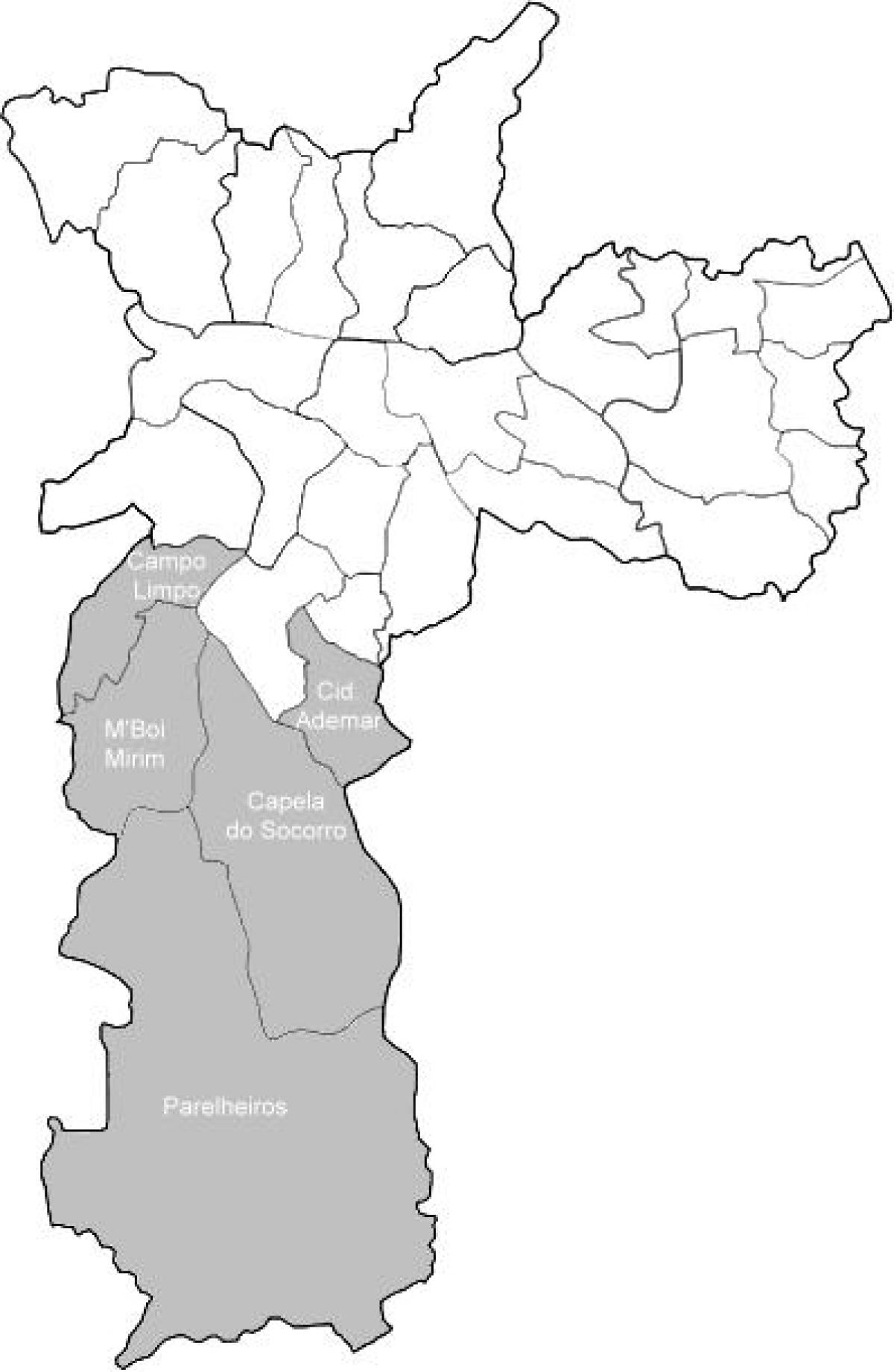 Карта на зона Sul São Паоло