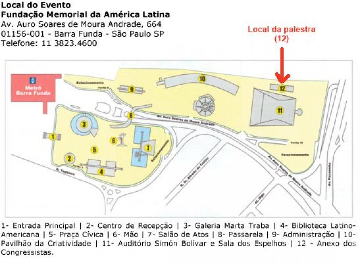 Мапа на латинска Америка Спомен São Паоло