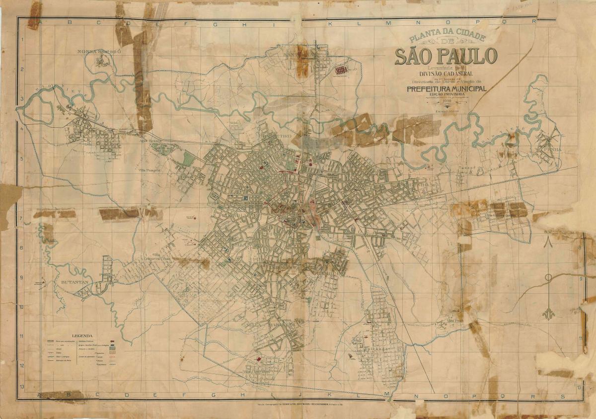 Мапа на поранешна São Паоло - 1916 година