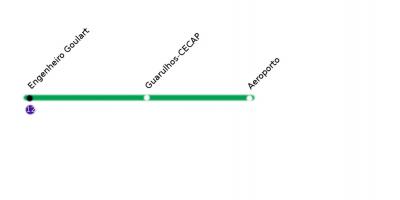 Карта на CPTM São Паоло - Line на 13 - Jade
