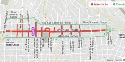 Карта на Paulista авенија São Паоло