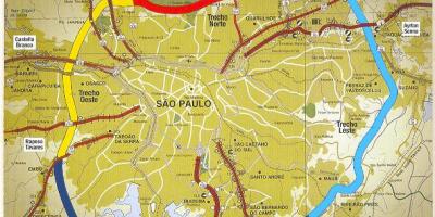 Карта на São Паоло beltway