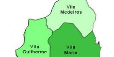 Мапа на Вила Марија под-префектурата