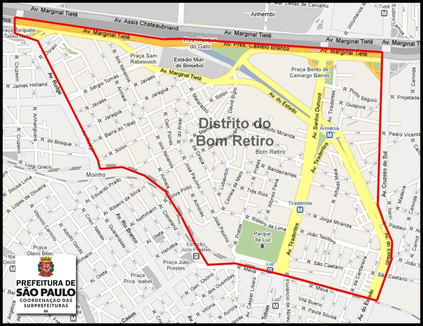 Карта на Бум Retiro São Паоло