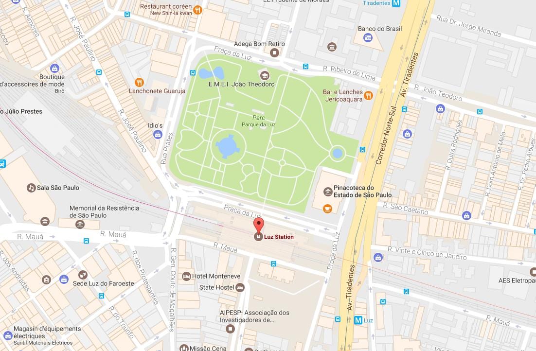 Карта на воз на станицата во ла и луз São Паоло