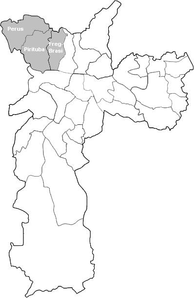 Карта на зона Noroeste São Паоло