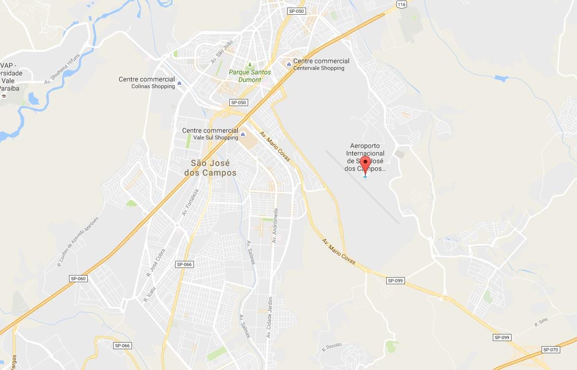 Карта на меѓународниот аеродром São Хозе dos Campos