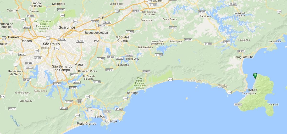 Карта на плажа Iate Clube де Сантос
