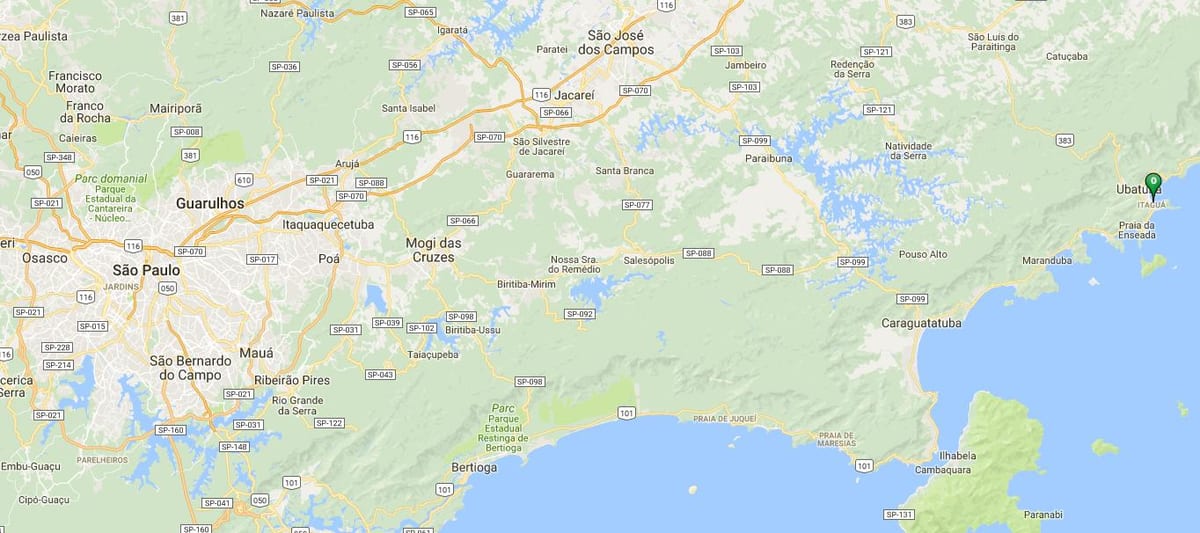 Карта на плажа Itaguá