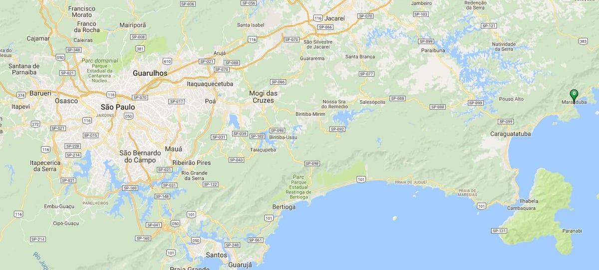 Карта на плажа Maranduba