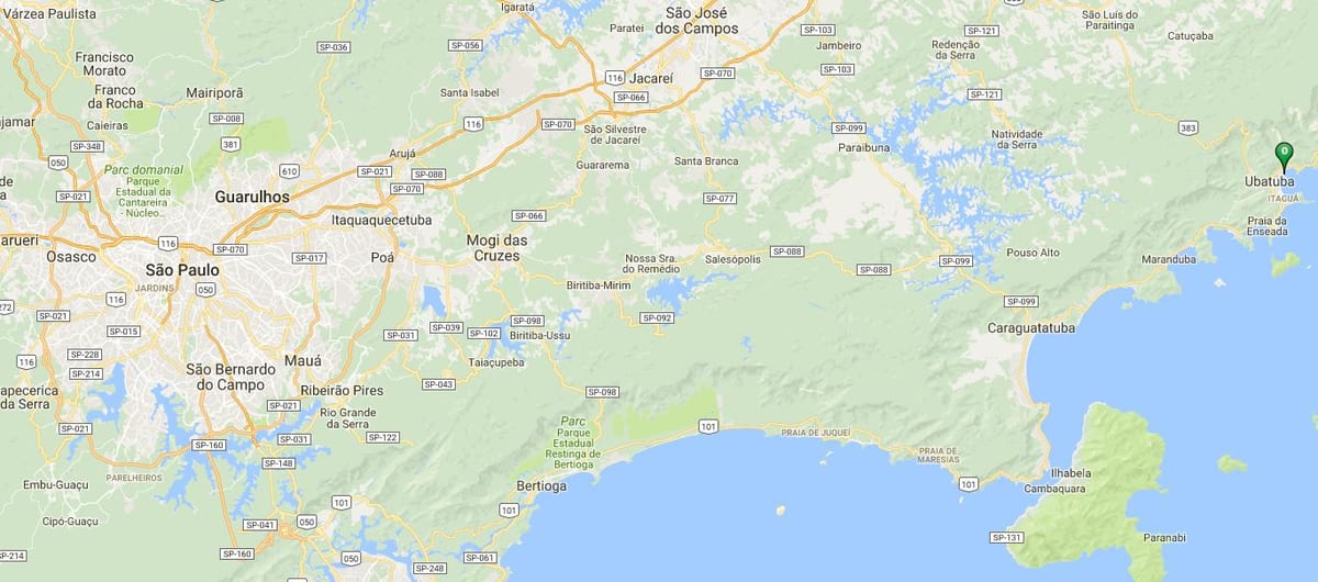 Карта на плажа Perequê Açu