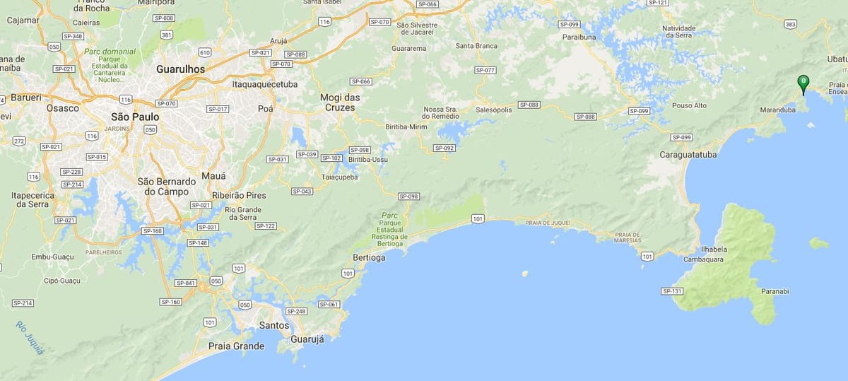 Карта на плажа Vermelha do Sul