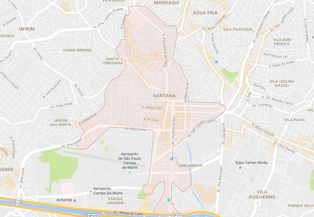 Карта на Сантана São Паоло