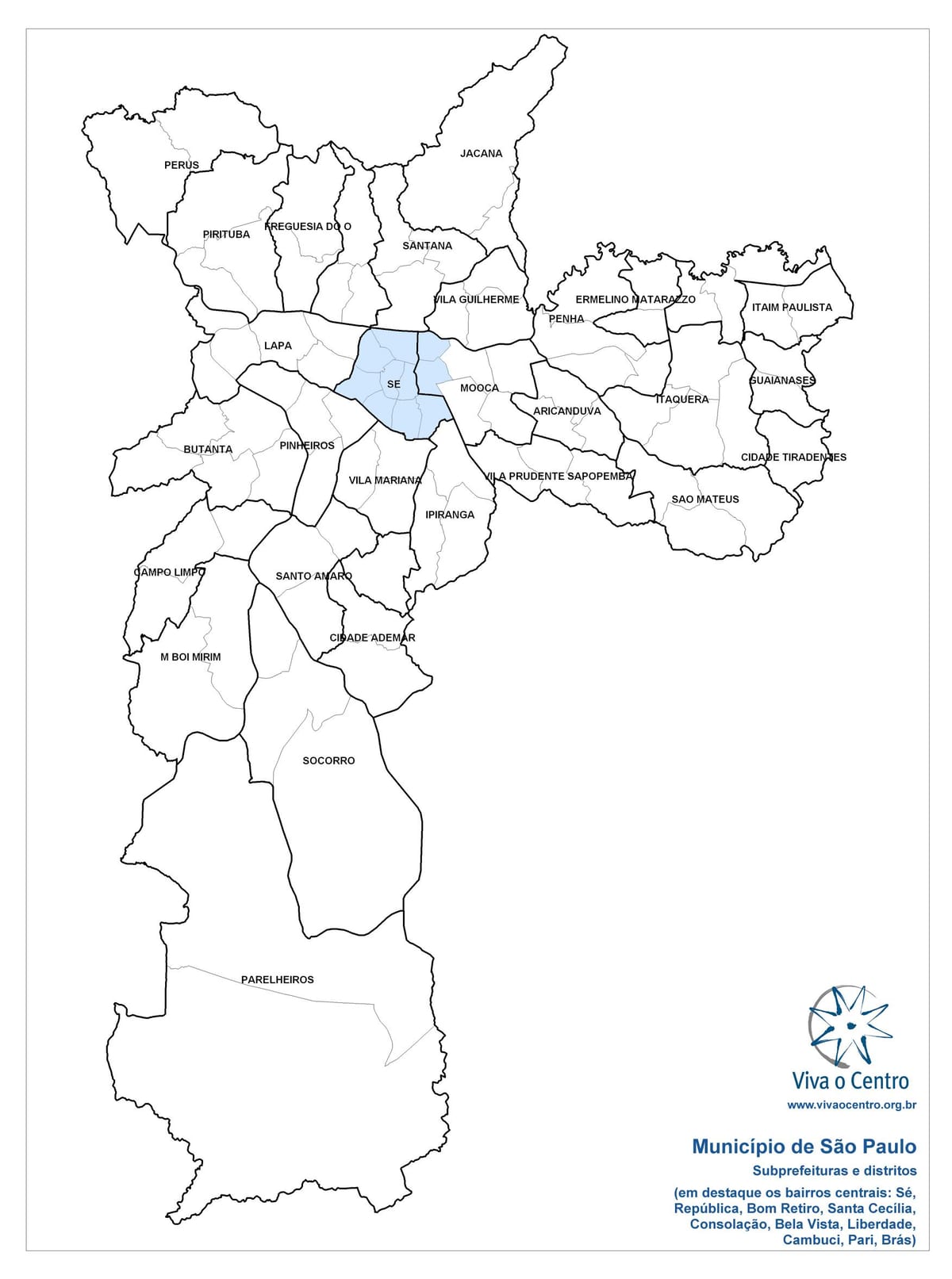 Карта на Централна зона São Паоло