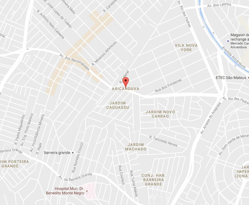Карта на Aricanduva São Паоло