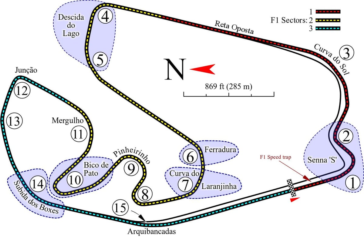Карта на Autódromo Хозе Карлос Темпо São Паоло