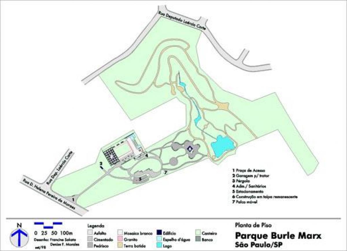Карта на Burle Маркс парк