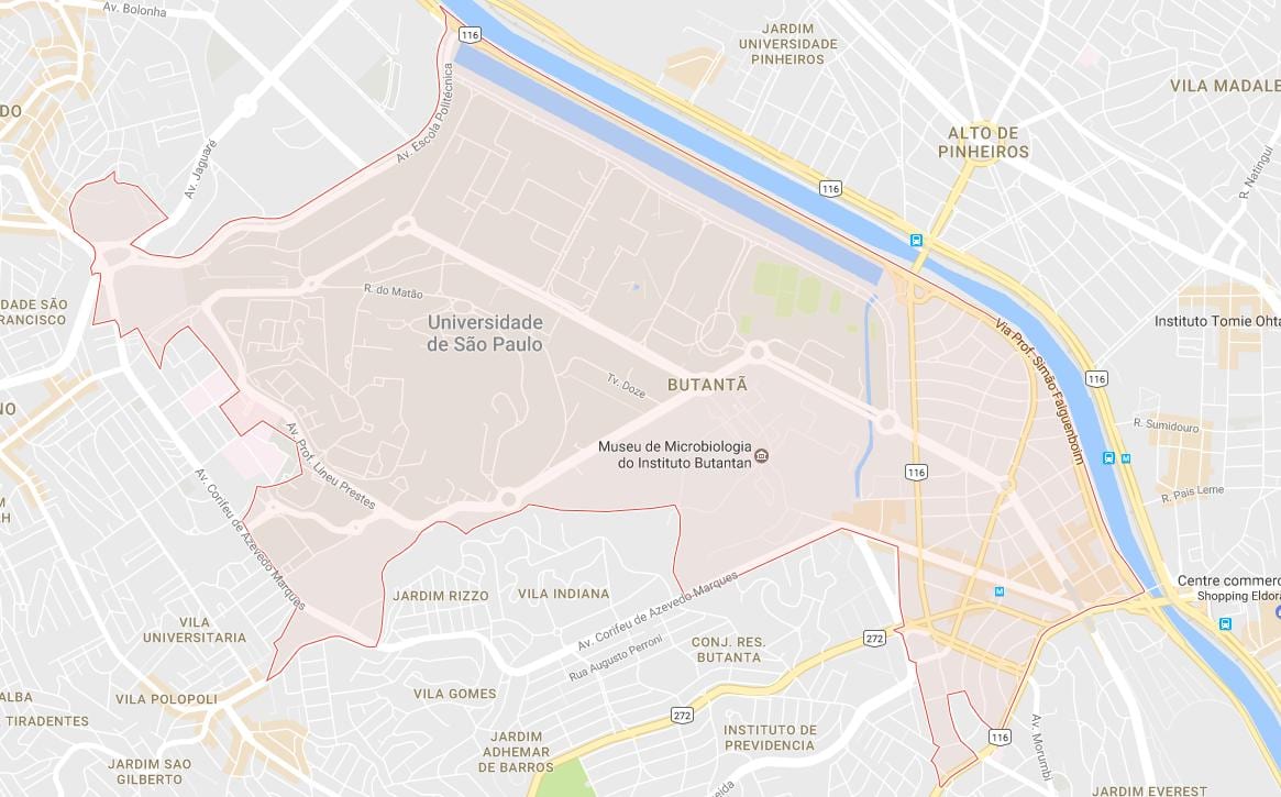 Карта на Butantã São Паоло