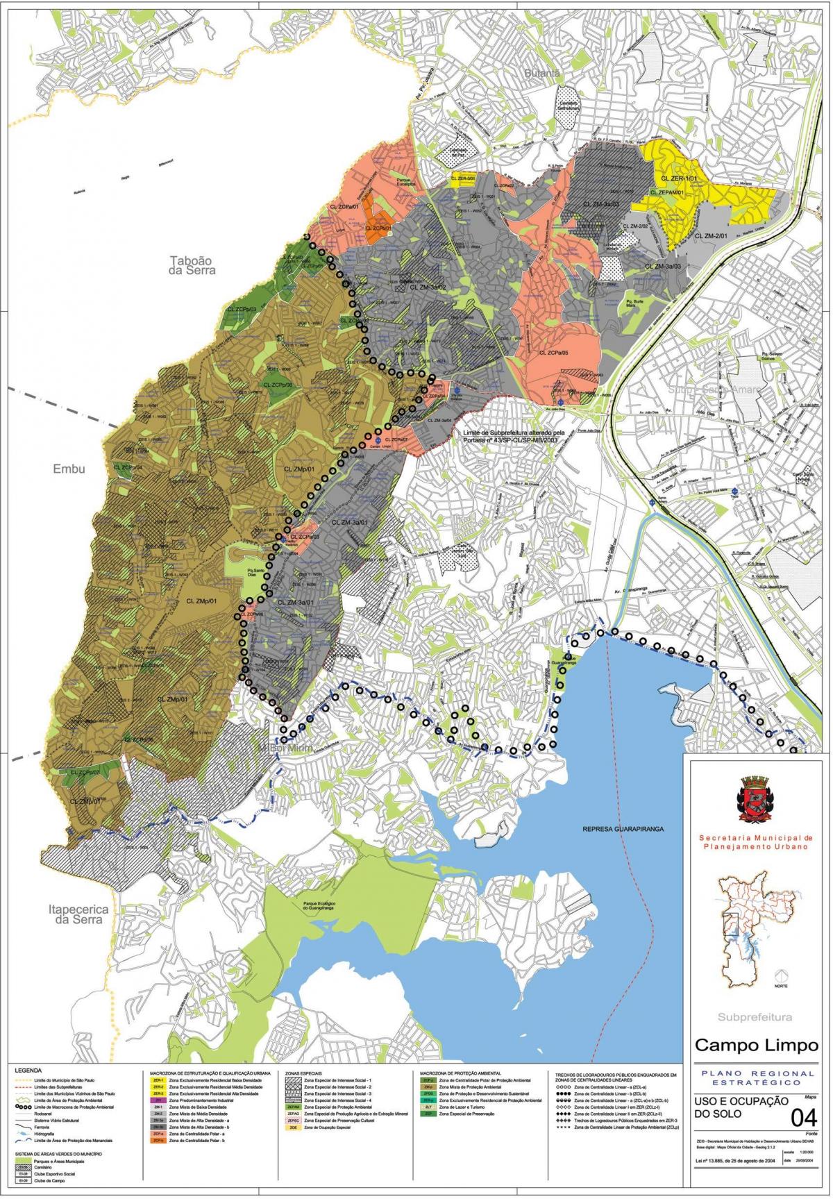 Карта на Campo Limpo São Паоло - Окупацијата на почвата