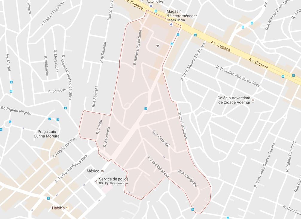 Карта на Cidade Ademar São Паоло