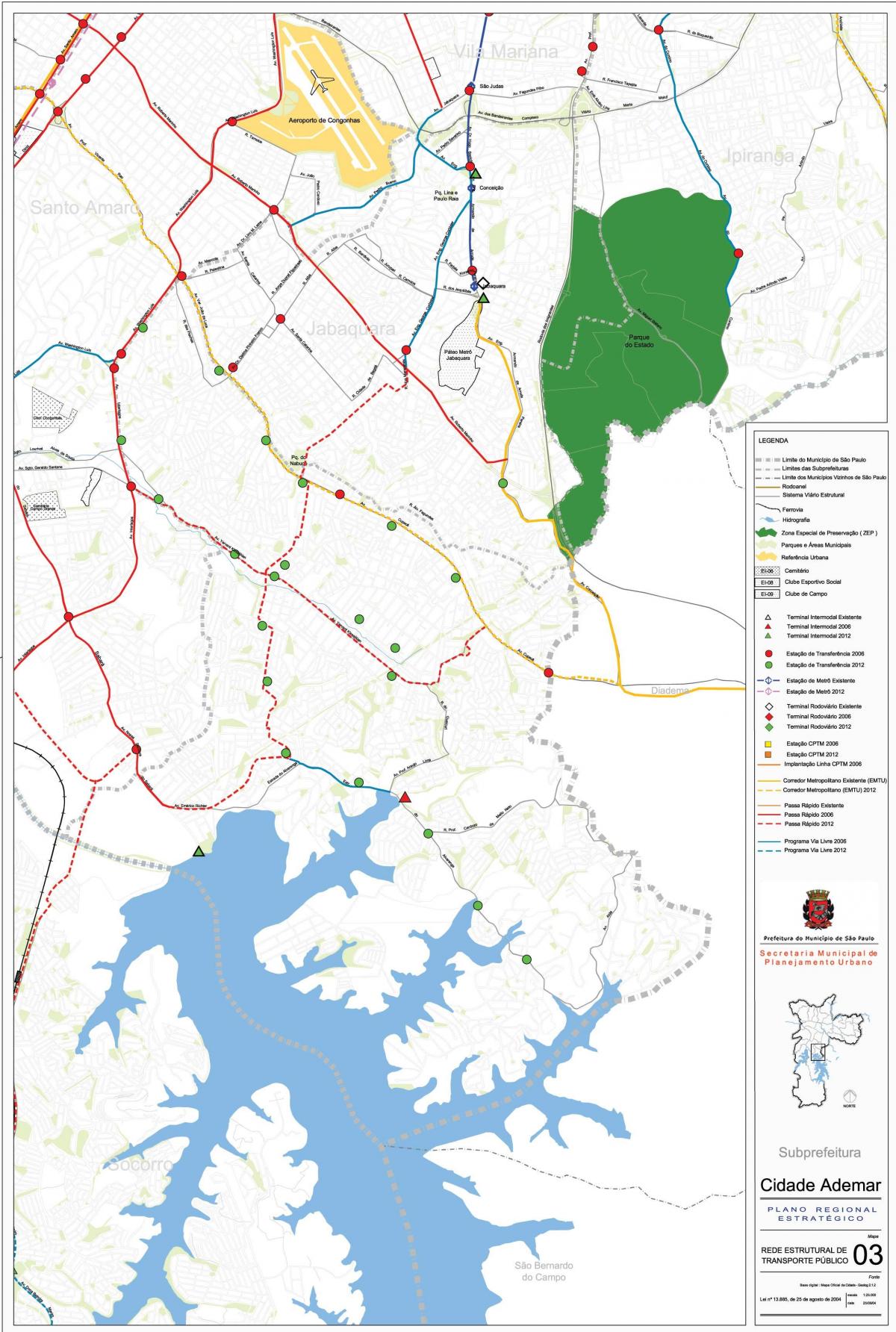 Карта на Cidade Ademar São Паоло - Јавни превезува
