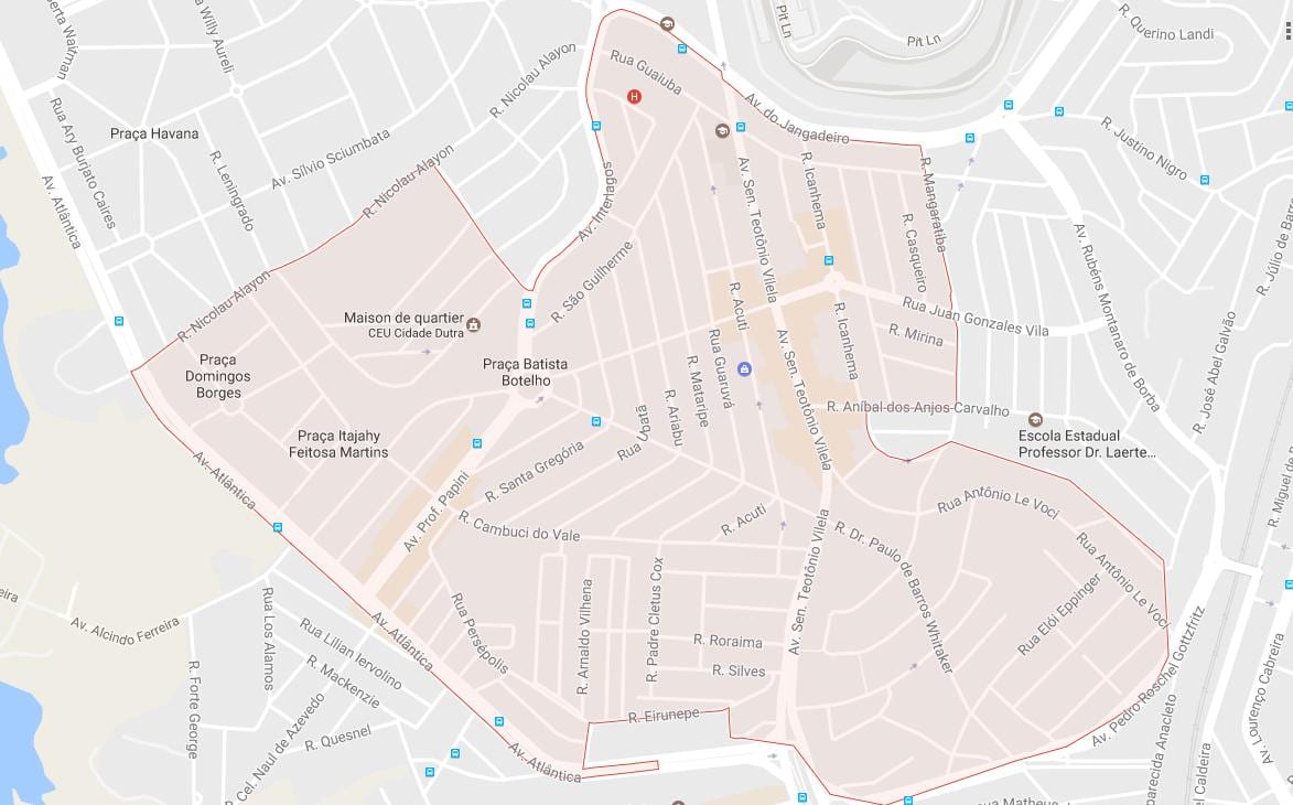 Карта на Cidade Dutra São Паоло