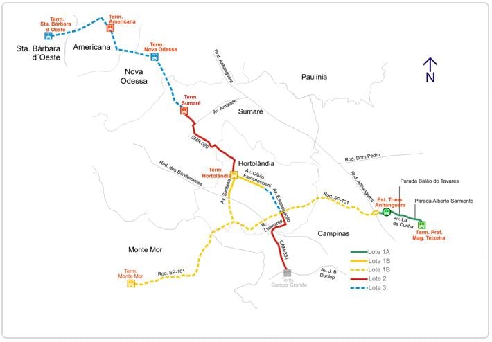 Карта на corredor metropolitano Biléo Soares