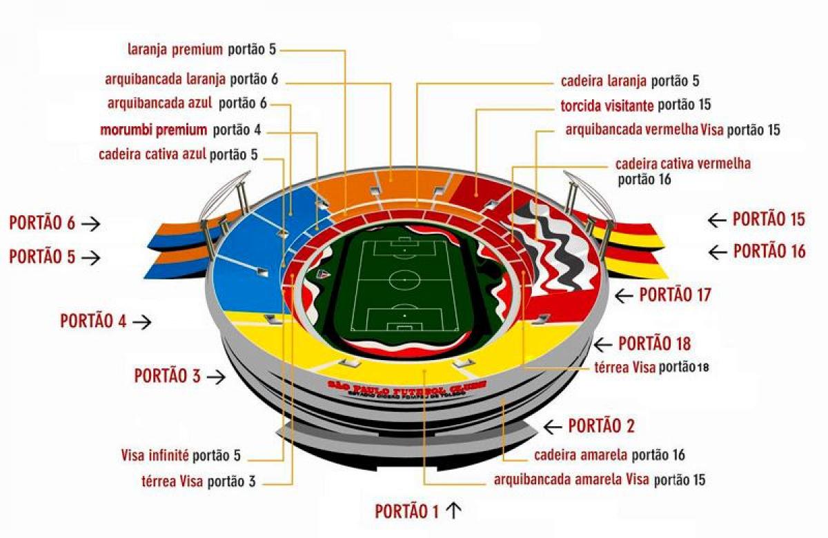 Карта на Cícero-Pompeu-де-Толедо стадионот