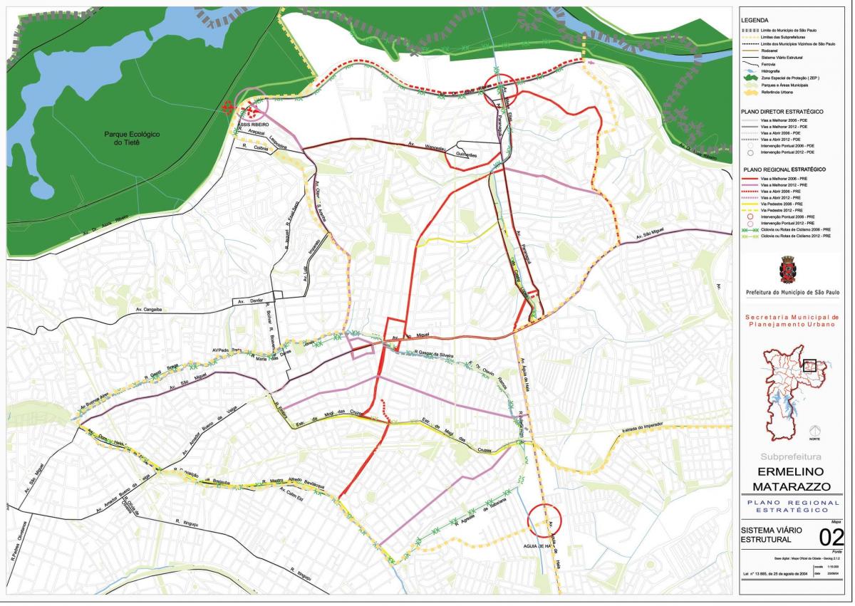 Карта на Ermelino Matarazzo São Паоло - Патишта